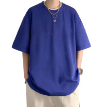 T-shirt unisex oversize dal design rilassato, maniche corte, girocollo, vestibilità ampia, tessuto di cotone traspirante, traspirante, tinta unita,
