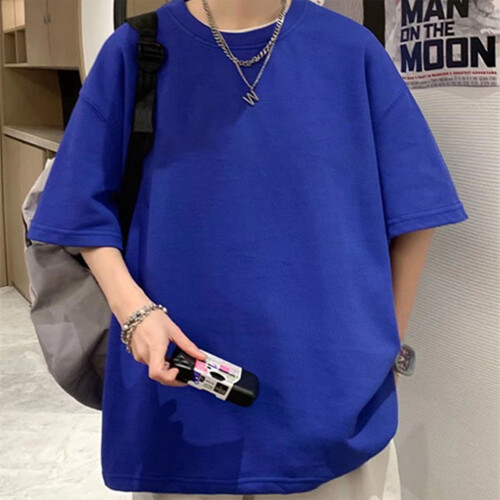 Γιούνισεξ oversized t-shirt με χαλαρό σχέδιο, κοντομάνικο τοπ με φαρδιά λαιμόκοψη, 2