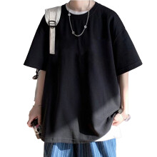 T-shirt oversize per uomo e donna, maglietta a maniche corte girocollo dalla vestibilità ampia in cotone pesante stile streetwear, maglietta unisex
