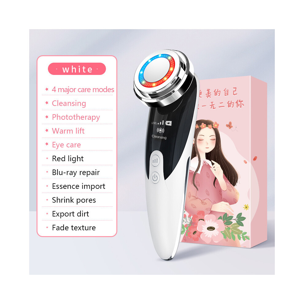 Elegant White Facial Massager, Advanced Anti-Aging Therapy & Vibration Massage for Skin Care Massage, Gift-Worthy Rechargeable Beauty Device