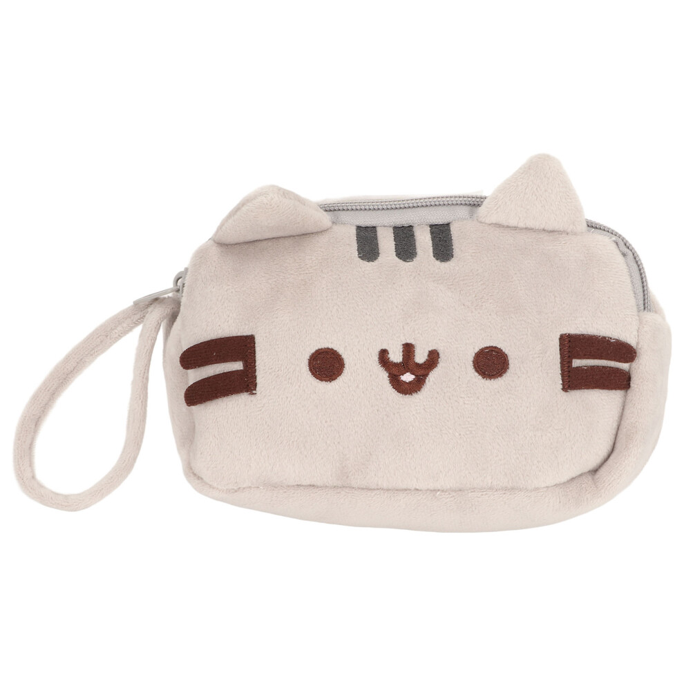 Adorable Canvas Kitty Zipper Case, Soft and Huggable Kitten Style Toiletry Bag for Travel, Featuring Convenient Handle and Smooth Zipper, Perfect