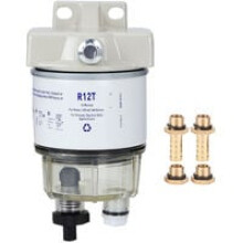 Marine Fuel Water Separator Unit, Advanced High-Capacity Filter Media for Efficient Contaminant Removal, Self-Venting Drain with Reusable Clear Nylon