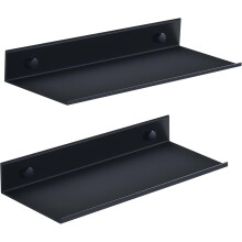 Floating Shelf for Bathroom and Kitchen, Metal Wall Shelf Minimalist Modern Design with High Edge Barrier, Wall Mounted Storage Rustproof Corrosion