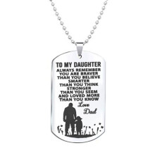 Regalo significativo per figlio, collana con targhetta in acciaio inossidabile con citazione ispiratrice, ciondolo ipoallergenico impermeabile, testo