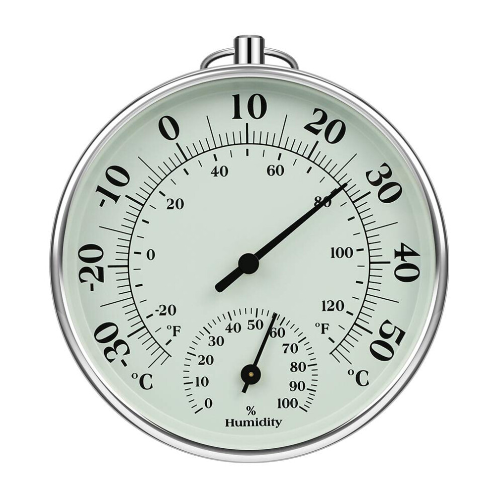 Hygrometer Thermometer for Patio & Wall Decoration, Exquisite Design Comfort Level Indicator & Steel Construction, High Precision Updates