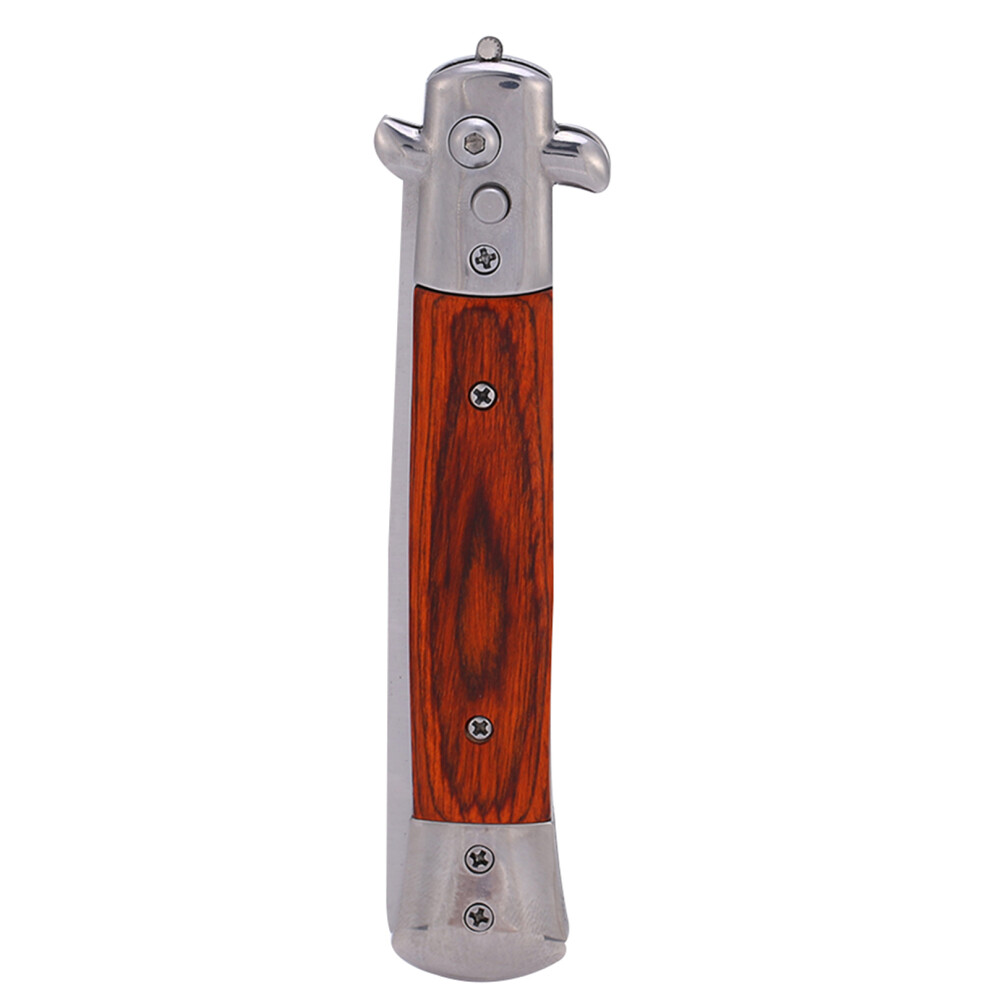 Elegant Grooming Companion, Stainless Steel Switch-Blade With Resin Handle, Portable And Stylish For Everyday Carry
