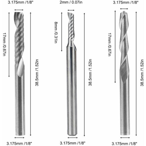 Long Service Life CNC Router Bits, Precision End Mills for 3D Sculpturing and Milling, Solid Carbide Tools with Enhanced Durability for Wood, 1