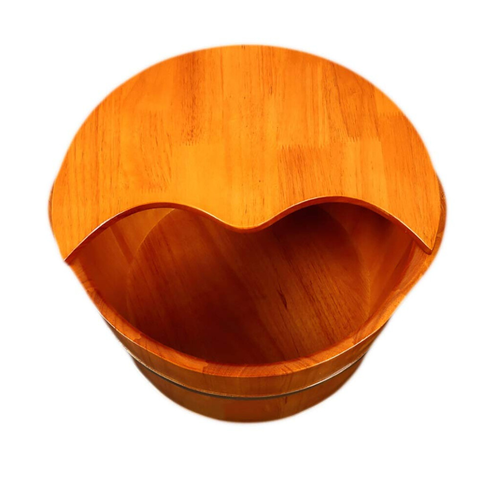 Wooden Foot Bath Oak Spa Tub with Lid, Solid Wood Soak Bucket, Heat Retention and LeakResistant Design