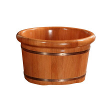 Wooden Foot Spa Bucket Solid Oak Soaking Tub LeakResistant Rustic Barrel with Smooth Finish