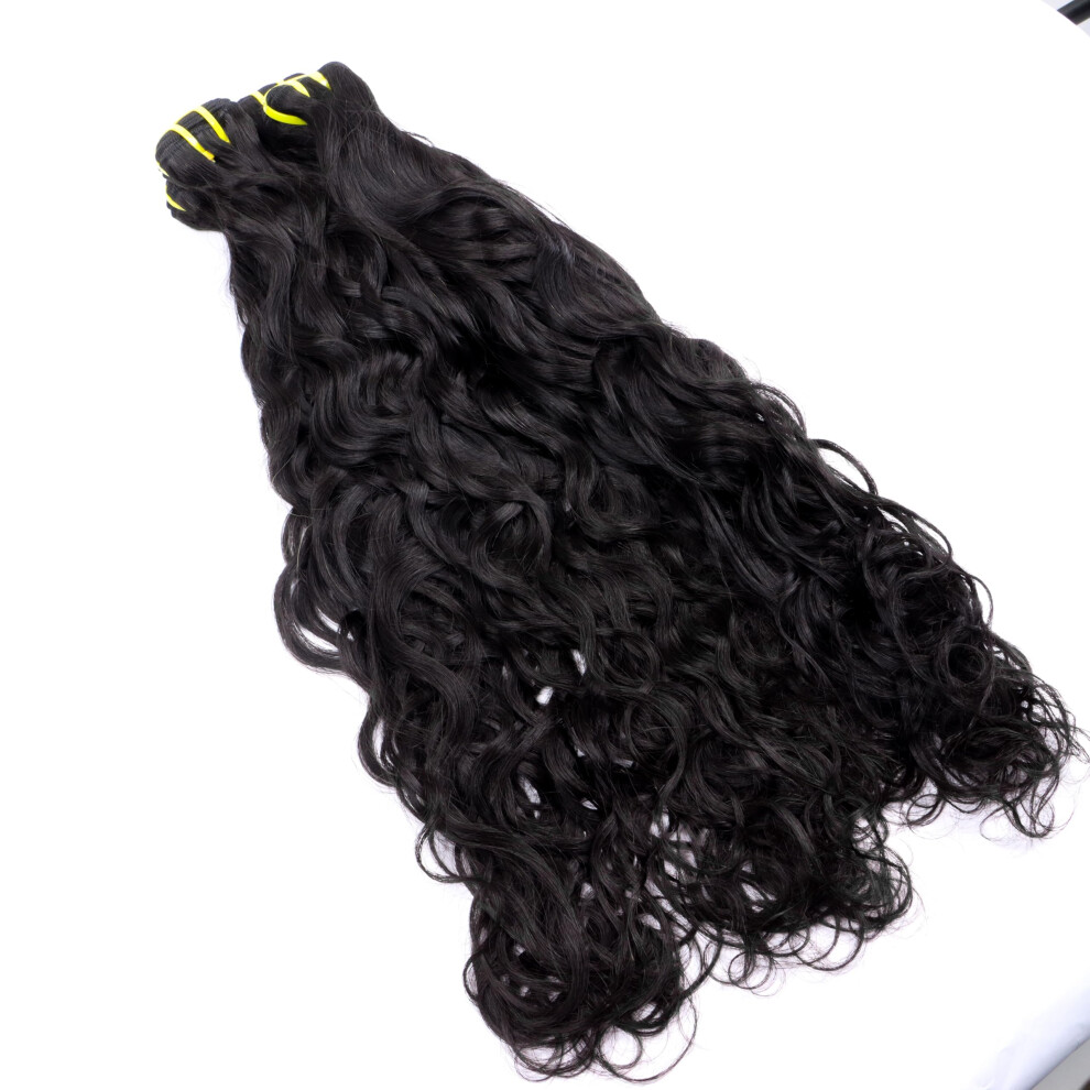 Unisex Black Brazilian Natural Wave Human Hair Bundles 10 Inch Virgin Remy Extensions Natural Double Weft