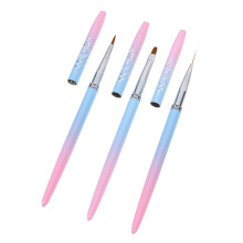 VINTORKY 3pcs Professional Nail Art Brush Set with Smooth Tips for Precise Salon or Home Detailing
