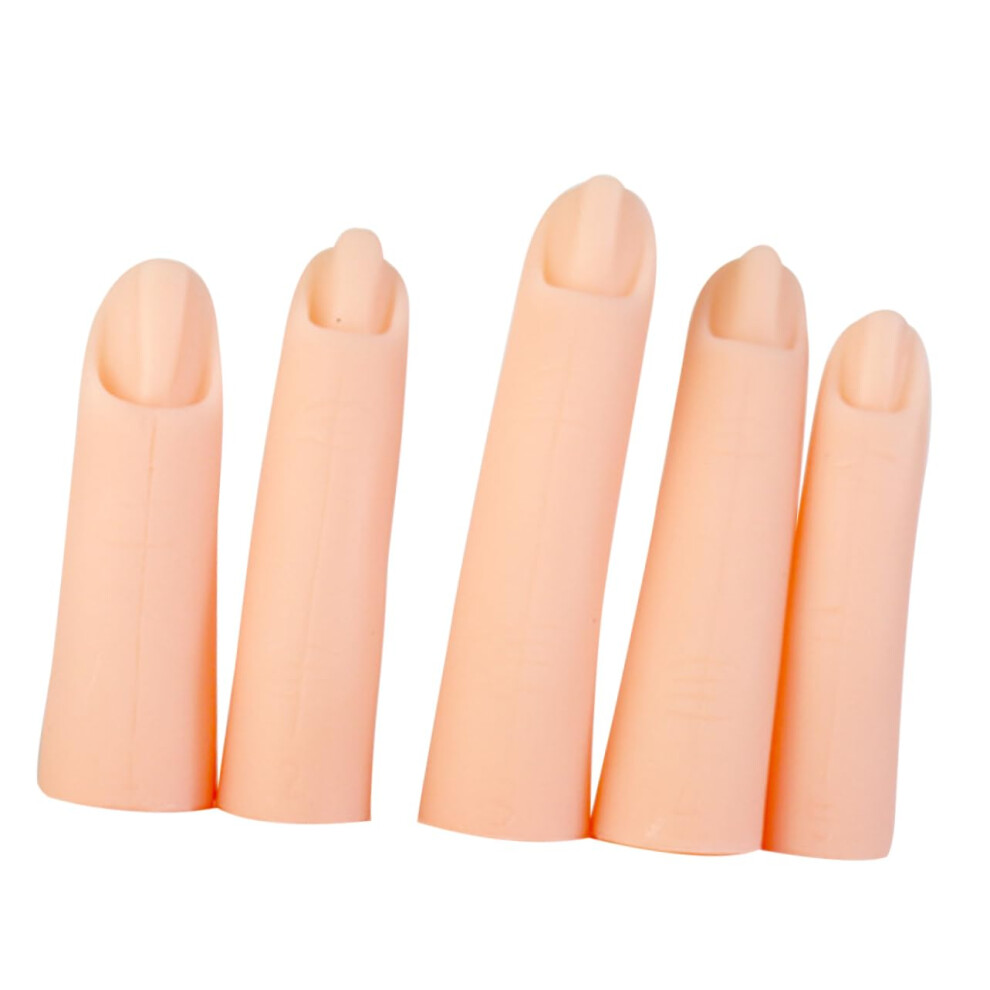 Silicone Practice Fingers Set 5pcs Realistic Reusable Fake Fingers for Nail Art and Manicure Training