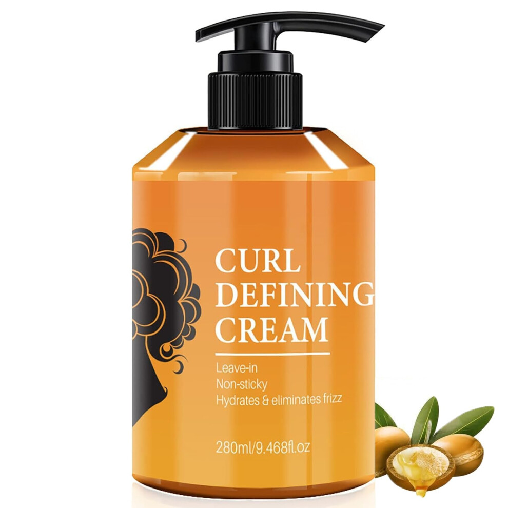 Cream Curl Defining For Natural Hair, Anti Frizz Moisturizing With Longlasting Curl Control