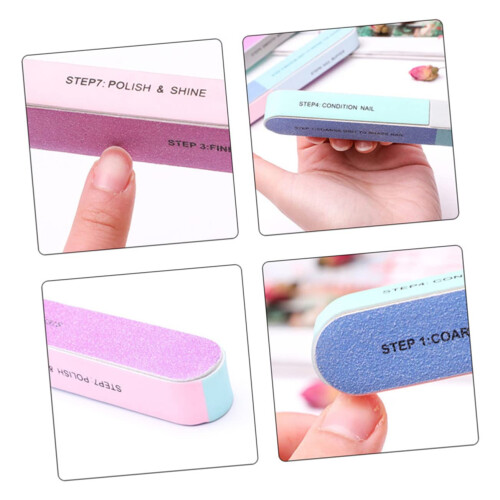 8pcs Nail Buffer Block with Numbered Step Guidance, Washable MultiSided File for Natural and Artificial Nails 2