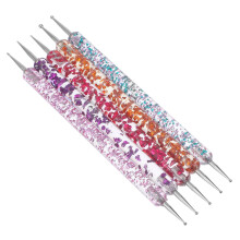 5pcs Nail Art Dotting Tools and Rhinestone Picker Pen Set with Silicone Tip for DIY Manicure
