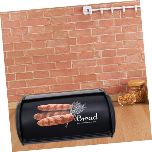 Vintage Metal Bread Box with Lid, Large Bread Storage Container for Kitchen Counter 1