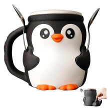 Ice Cream Pint Holder with ColdProof Grip, Cute 3D Penguin Sleeve LeakProof Snack Drawer, 1PC
