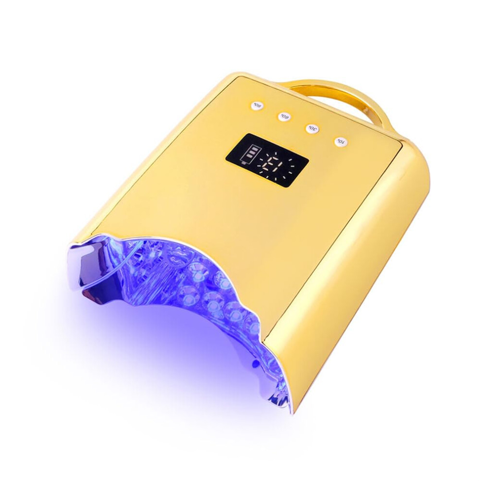 75W Rechargeable UV LED Nail Lamp with Fast Curing, LCD Display and Detachable Base â Yellow