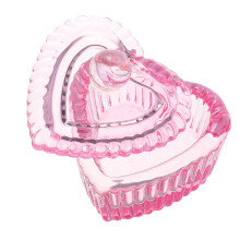 Heart Shaped Crystal Nail Art Brush Cleaning Cup with Lid Iridescent Glass Dappen Dish for Manicure
