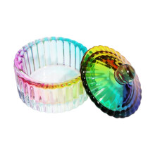 Heart Shaped Glass Dappen Dish for Acrylic Nails Crystal Cup with Lid for Nail Art