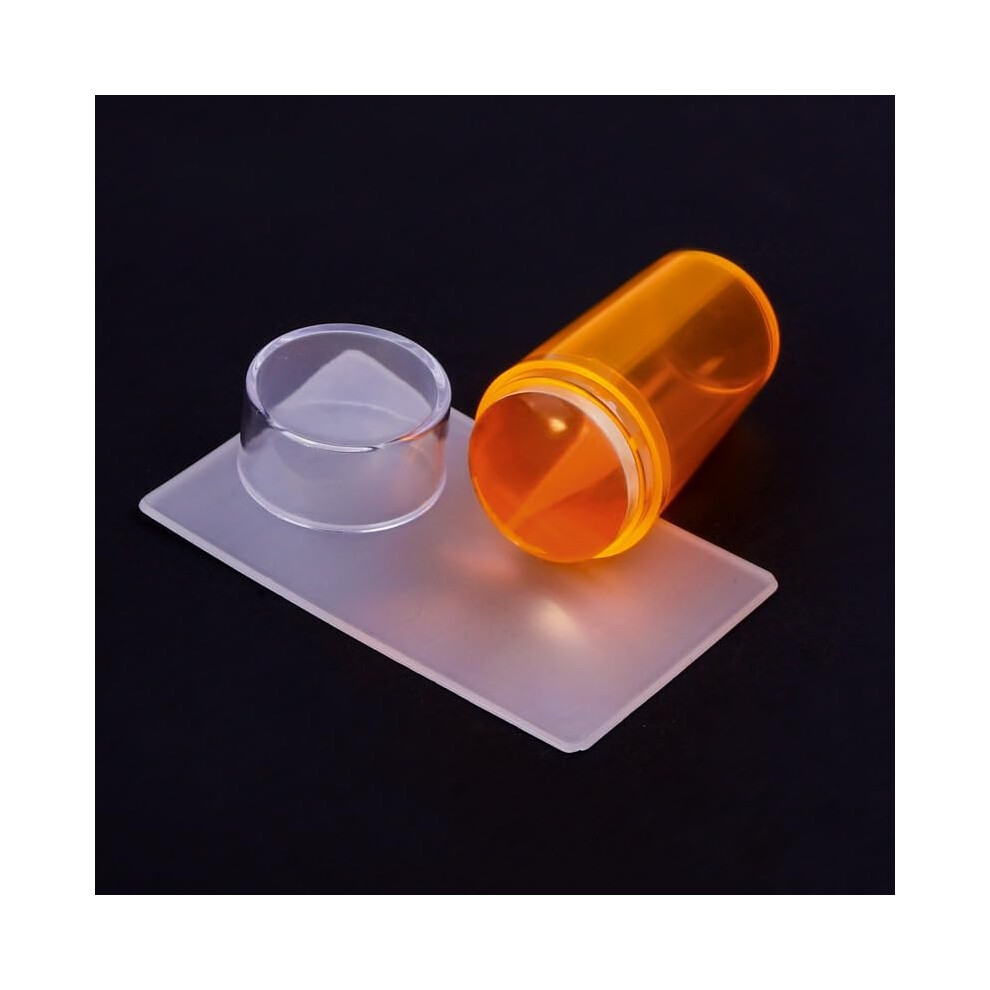 DualEnded Clear Jelly Nail Stamper with Scraper â Transparent Silicone Tool for Precise Nail Art