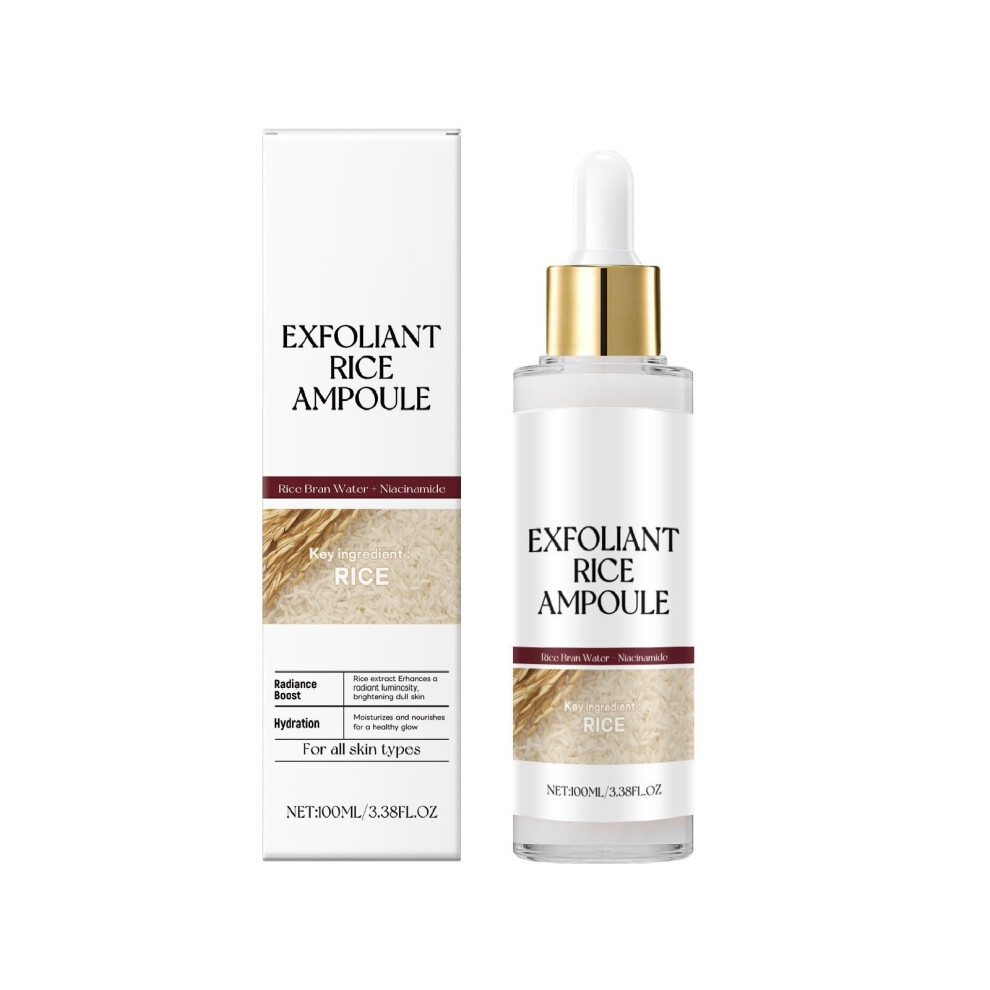 White/Black Rice Exfoliating Ampoule With Gentle Enzyme Formula For Hydrated Smooth Face And Body Skin