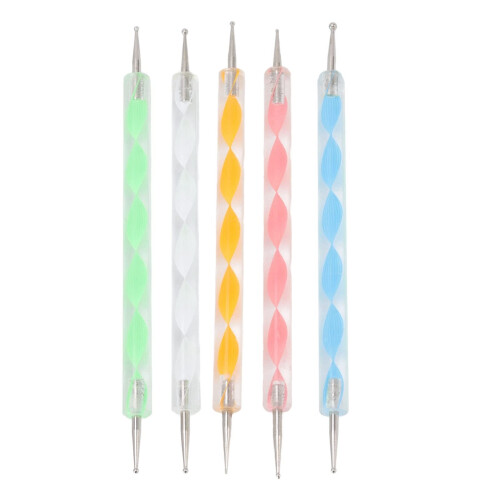 25pcs Dual Ended Nail Art Dotting Tools Set with Round Head for Precise Professional Designs