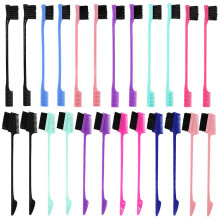 24PCS Edge Brush Set, 3 in 1 Double Edge Control Brushes for Hairline and Brows, 6 Colors