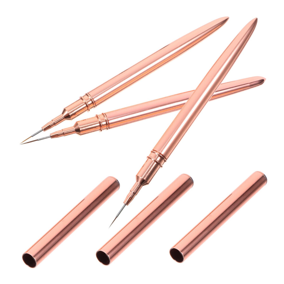 3pcs Thin Gold Nail Art Pens Set for Precision Manicure and Professional Detailing