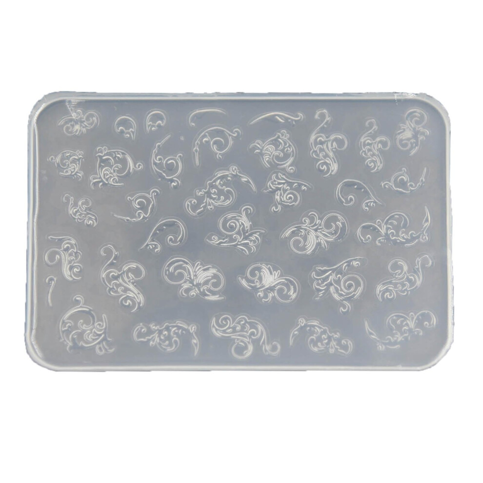 Silicone Nail Art Embossing Mold with Variety Patterns for Precise Raised Texture Salon and Home Use