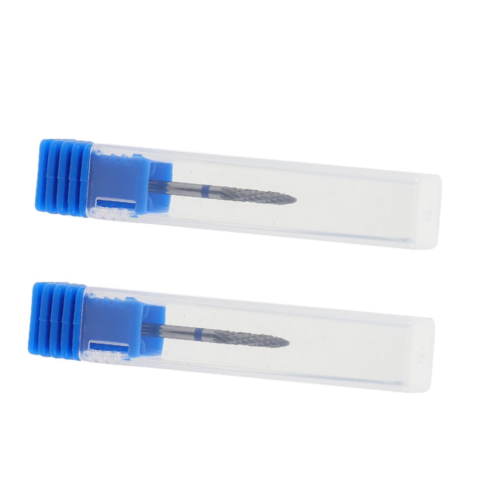 2pcs Tungsten Steel Nail Drill Bits 2 in 1 Grinding for Gel Polish Removal Manicure Pedicure