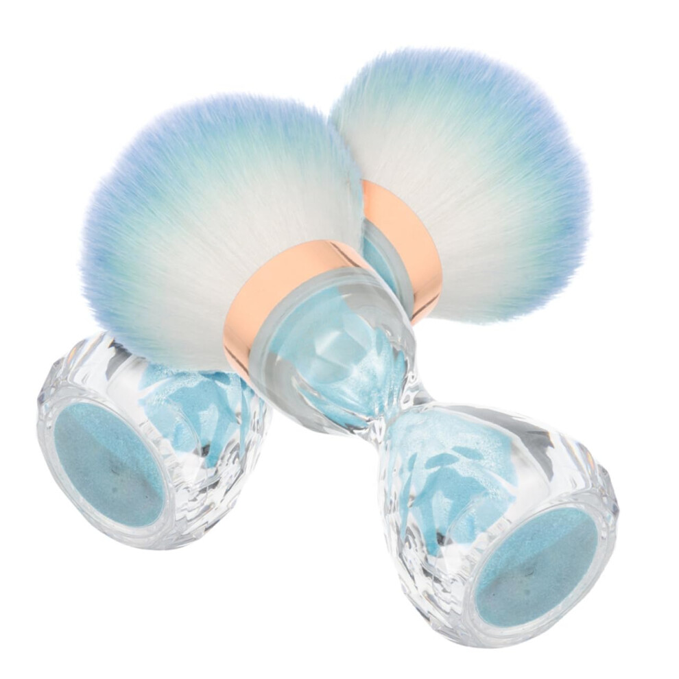 Nail Dust Brush Set with Large Head Fast Clean and Gentle Soft Bristles, Skyblue Manicure Cleaner