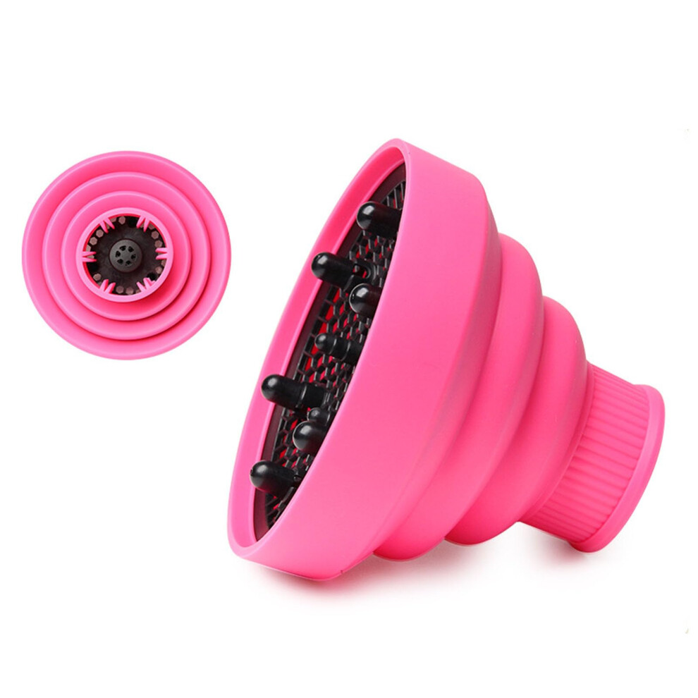 Pink Collapsible Hair Dryer Diffuser For 1.571.96In Nozzles, Universal Silicone, Enhances Curls