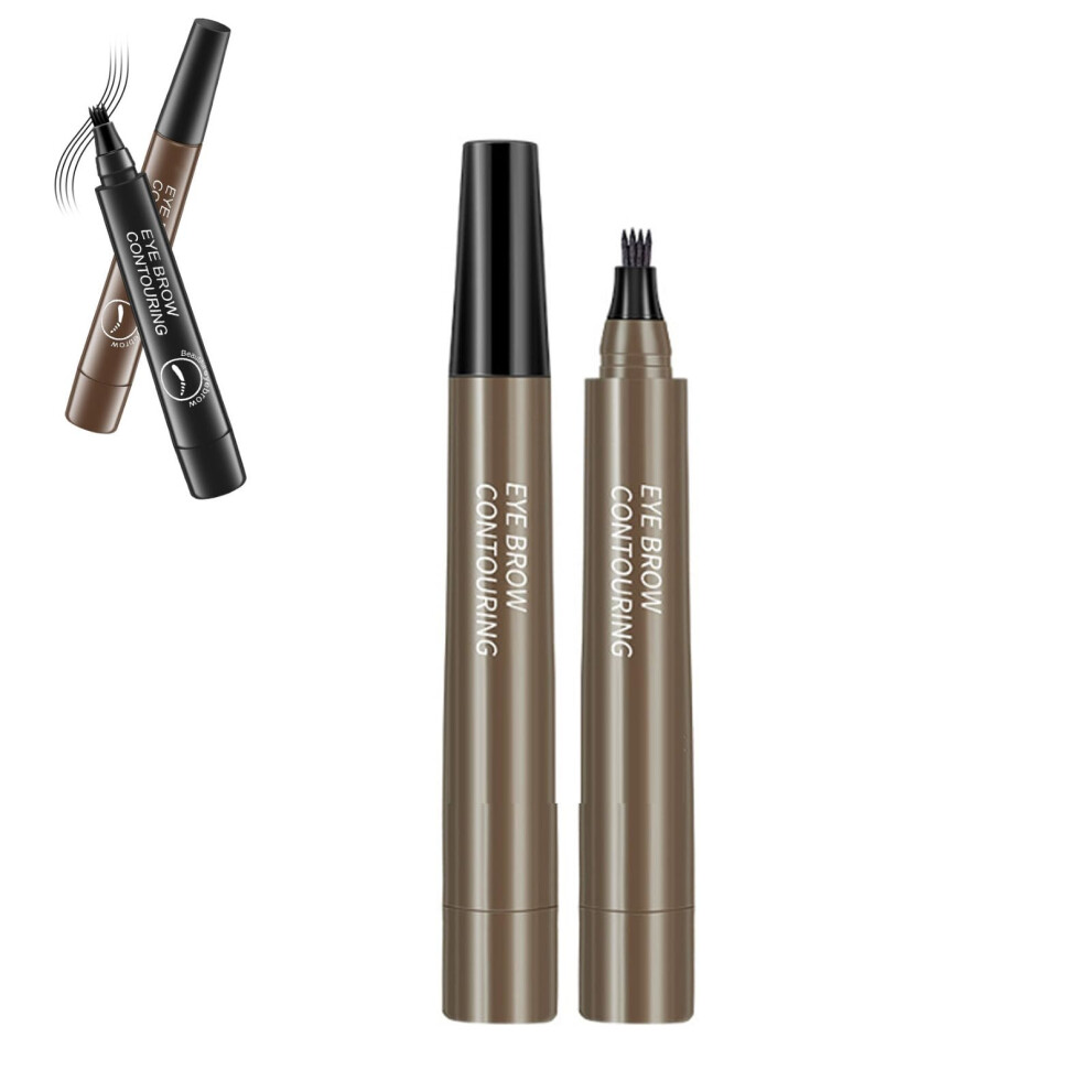 Brown Gray Waterproof Microblading Eyebrow Pencil With 4 Tip For Precise Longlasting Brow Definition