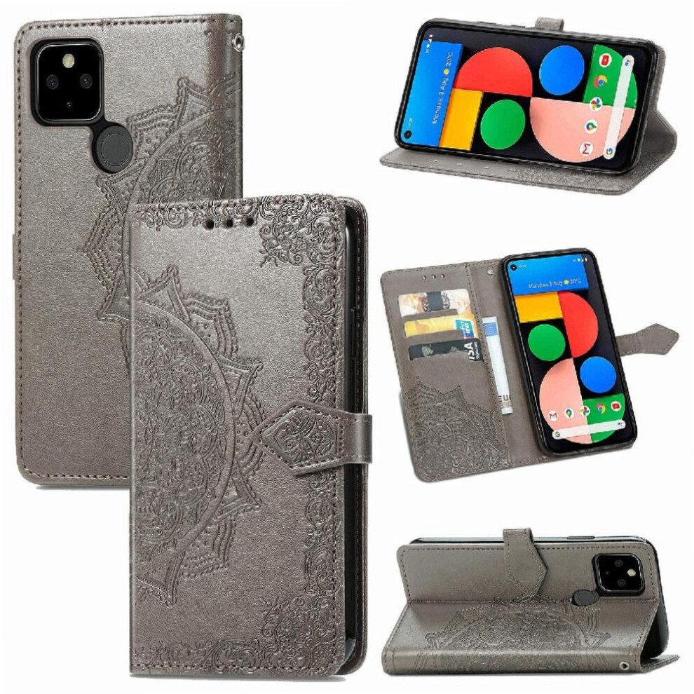 Case For Google Pixel 5A 5G Leather Case Flip Cover Exquisite Pattern Shockproof Simple Business 9048212073062