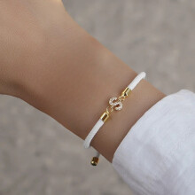 Nytt merke mote initial bokstav sjarm armbånd kvinner pave zirkonia AZ justerbar tau armbånd for kvinner smykker gave LJQ