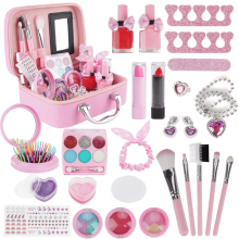 27 Pcs Kids Makeup Kit for Girls, Washable & Non-Toxic, Compatible with Child Real Makeup Set, Ages 3-12, Christmas Gift