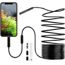 Endoscope Inspection Camera, Adjustable LED Lights for Customized Visibility, Semi-Rigid Cable for Enhanced Control, Waterproof Borescope for Various