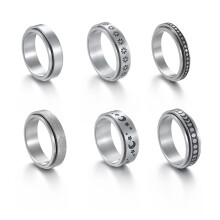 Spinner-Ring-Set für Damen und Herren, Edelstahl-Spinner-Ring, glatt und komfortabel, Fidget-Ringe zum Stressabbau, Anti-Angst-Ringe für