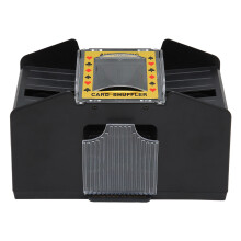 Automatische kaartenschudmachine op batterijen voor diverse speldoeleinden, robuuste kunststof constructie, geschikt voor maximaal 4 kaartspellen,
