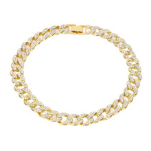 Gioielli hip hop per uno stile moderno, catena cubana tempestata di diamanti, gioielli scintillanti con design a catena cubana ipoallergenica e