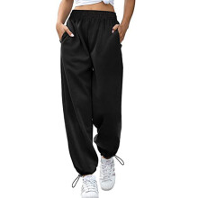 Pantaloni da tuta larghi da donna con coulisse, pantaloni da casa a vita alta con elastico in vita, pantaloni da jogging morbidi, caldi e traspiranti