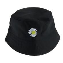 Bøttehatter, sommerbøttehatt, bøttehatt med tusenfrydbroderi, sammenleggbar fiskerhatt for fiske, golf, camping, reise, stort hode, bred brem sol