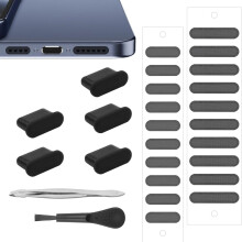 9-piece set USB-C dust plugs, mobile phone dust protection kit, telephone speaker dustproof mesh stickers, handset cleaning brush, Type-C anti-dust