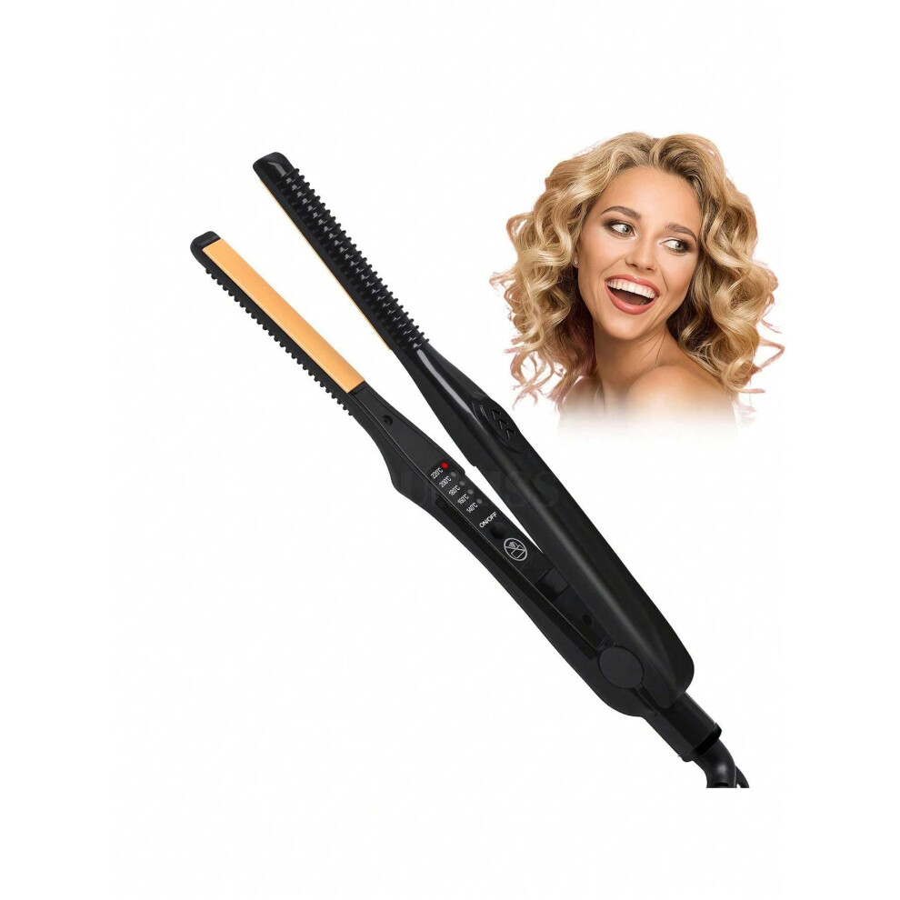 2 in 1 Ceramic Hair Straightener and Flat Iron with Fast Heatup for Short Hair, Bangs and Beard