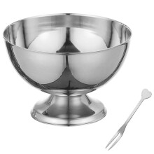 Stainless Steel Ice Cream Bowls with Spoons, Durable Metal Dessert Cups for Snacks and Candy