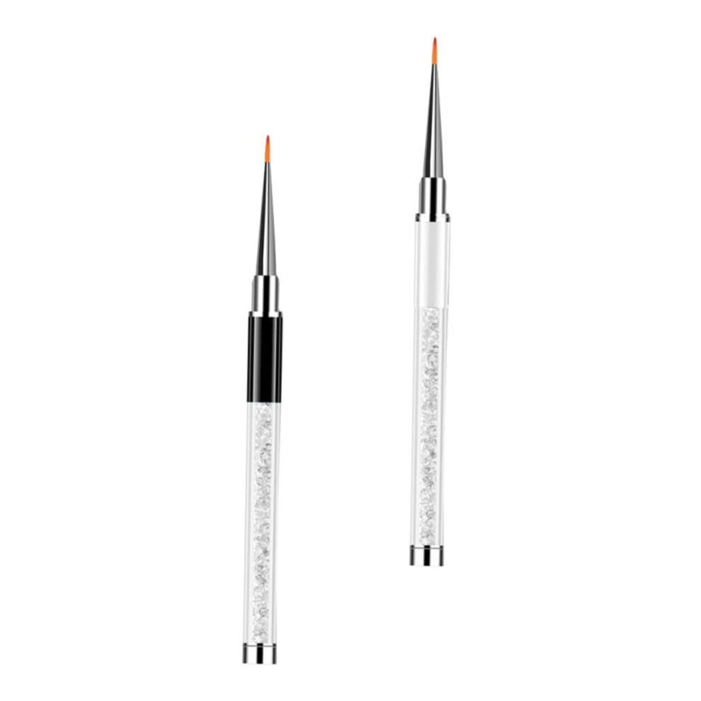 2pcs Nail Art Brush and Drawing Pen for Manicure Carving with Precise Control for Beginners