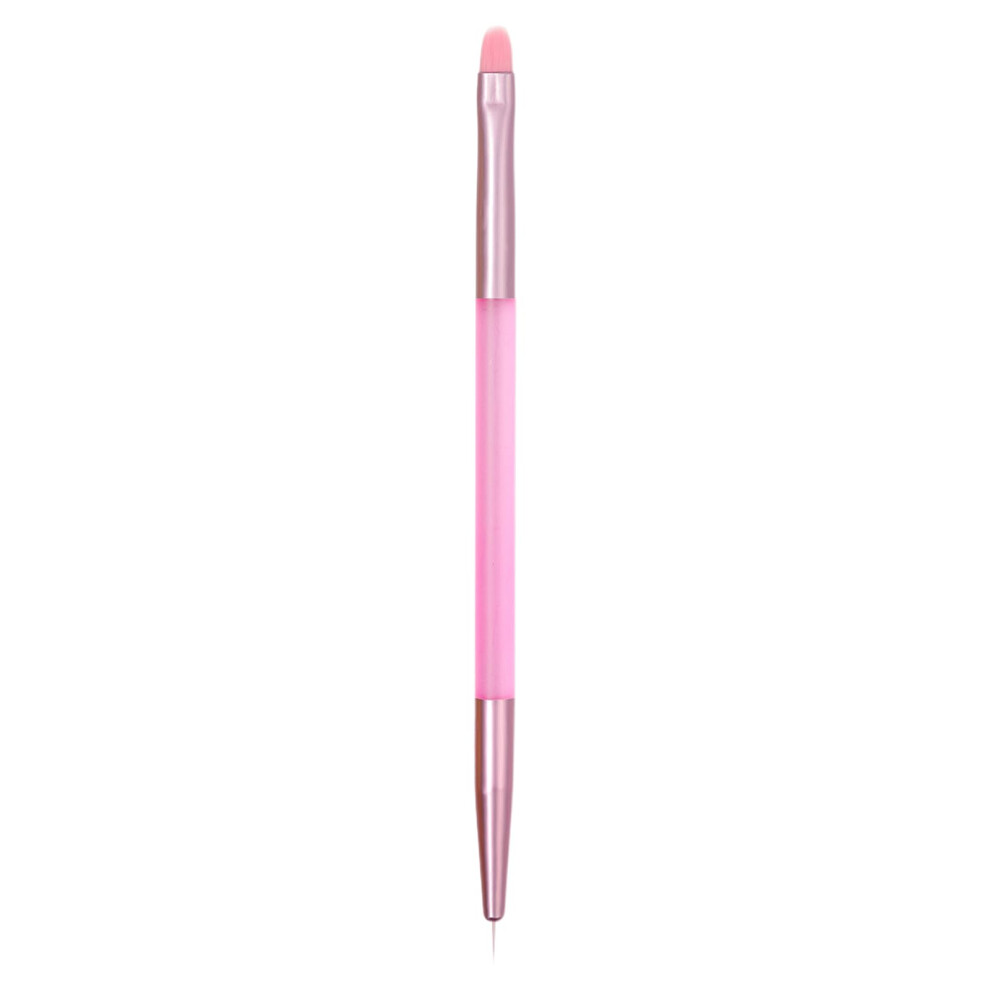 Professional Double Ended Nail Art Brush with Precision Fine Bristles for Acrylic Detailing and Drawing