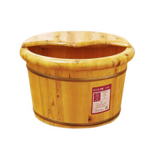 Wooden Foot Spa Tub with Lid, Deep Soak Solid Wood Basin for Adults Home Pedicure Spa