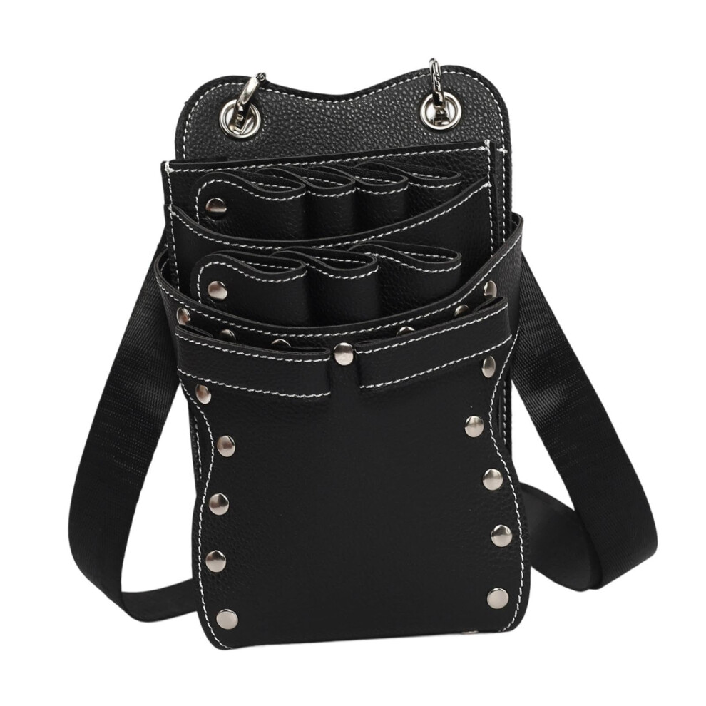 Hairdressing Scissors Pouch Pu Leather Barber Tool Bag With Adjustable Waist Shoulder Belt Multipocket Organizer 9099447329530